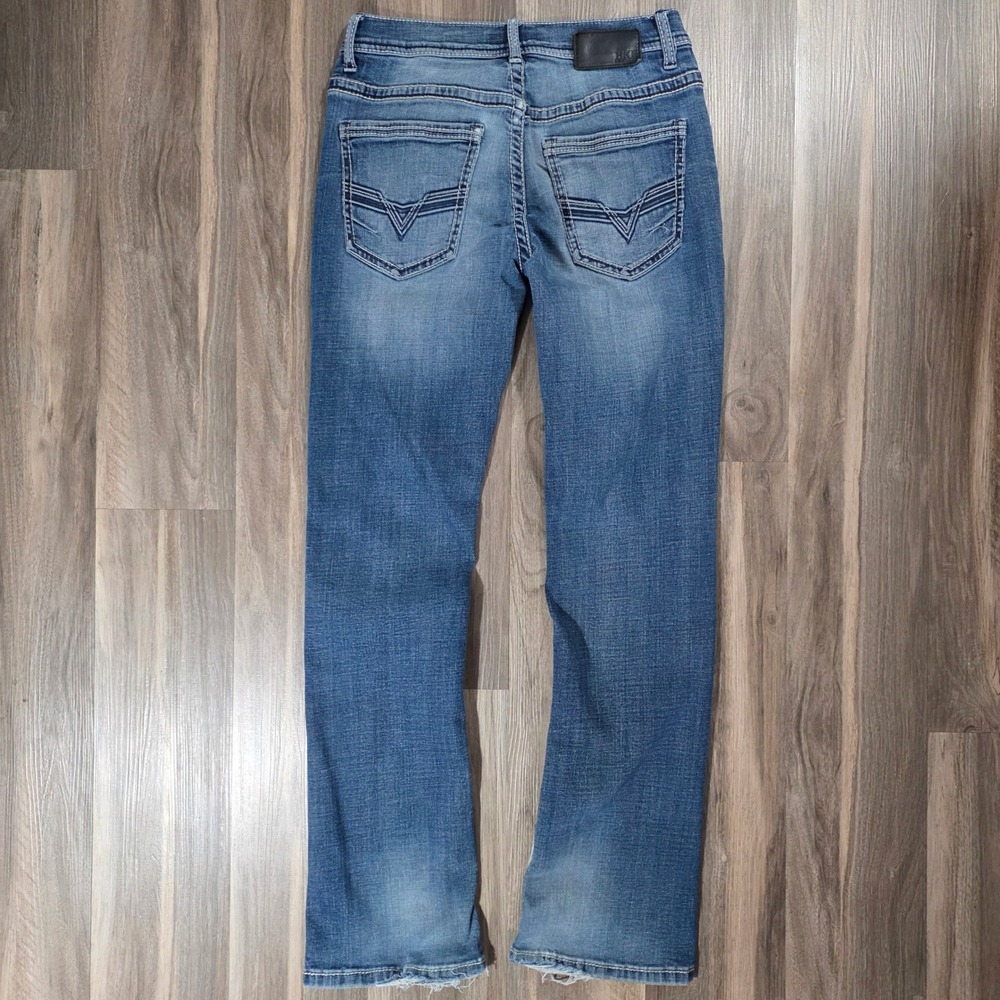 BKE Aden Mens Straight Leg Jeans 29x32 Medium Wash Distressed Denim - Picture 2 of 8